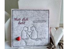 Stickdatei - Katzenpaar Line Art 2